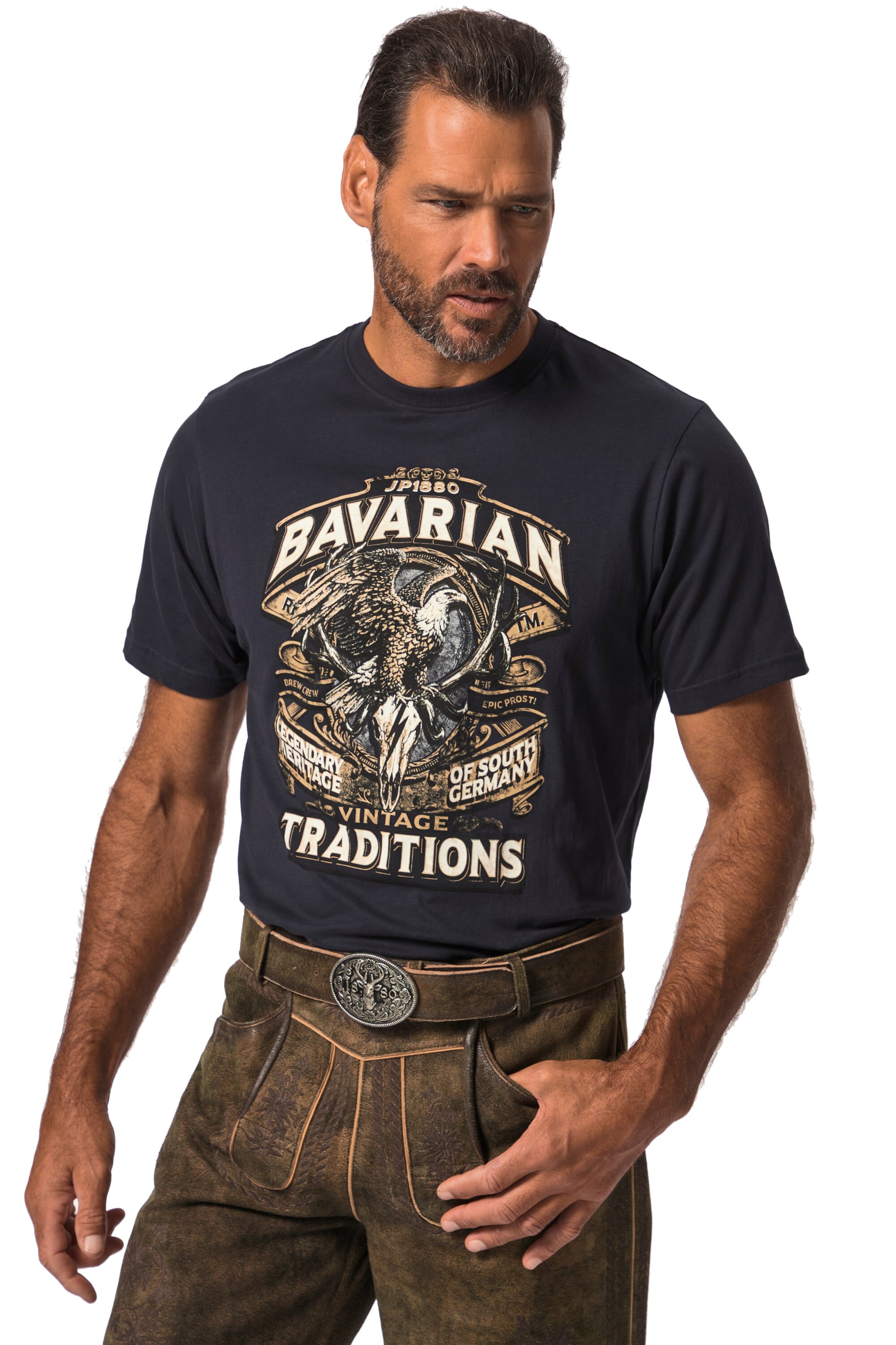JP1880 T-Shirt in Schwarz: Vorderseite