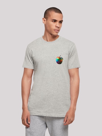 T-Shirt 'Colorfood Collection - Rainbow Apple' F4NT4STIC en gris : devant