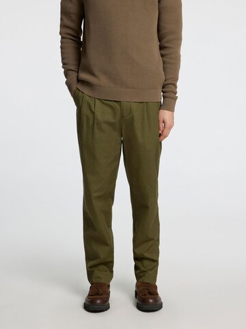 SELECTED HOMME Pleat-front trousers in Green: front