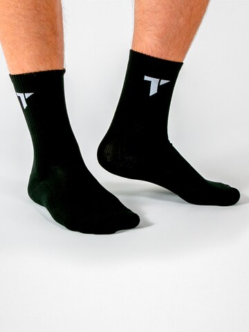 TRYIT Athletic Socks in Black: front