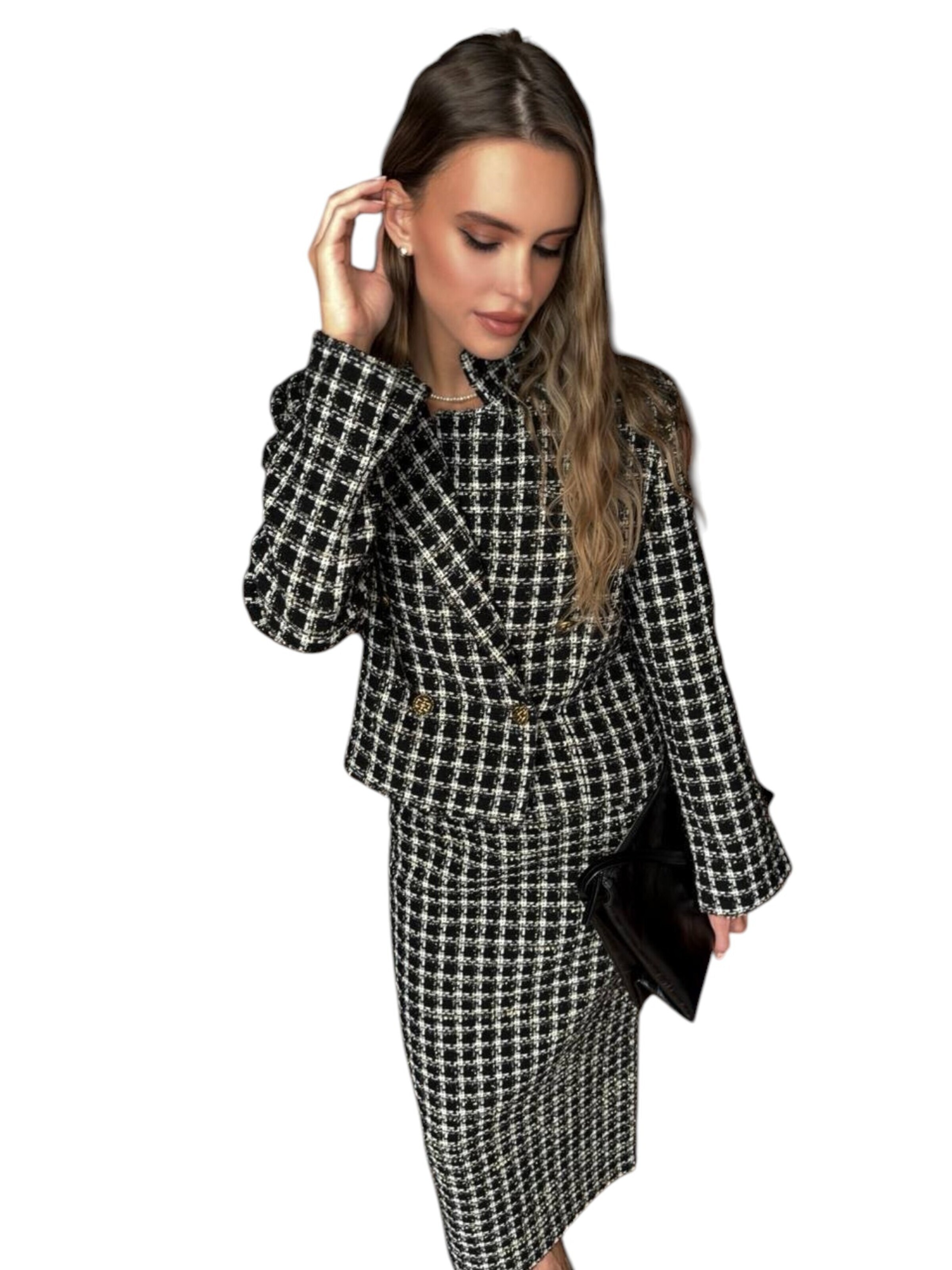 Viore Workwear 'Skirt Suit' in Grey