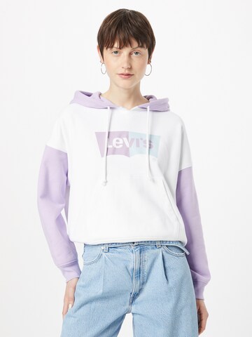 balts LEVI'S ® Sportisks džemperis 'Graphic Authentic Hoodie': no priekšpuses