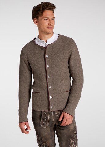 SPIETH & WENSKY Knitted costume cardigan 'Pocking' in Brown: front