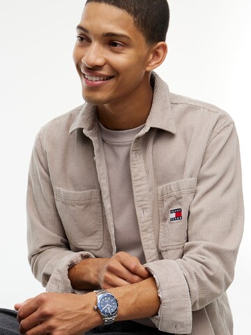 Tommy Jeans Comfort fit Button Up Shirt in Brown