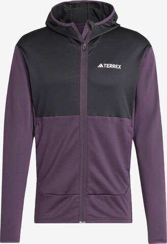 ADIDAS TERREX Athletic Fleece Jacket 'Xperior' in Purple: front
