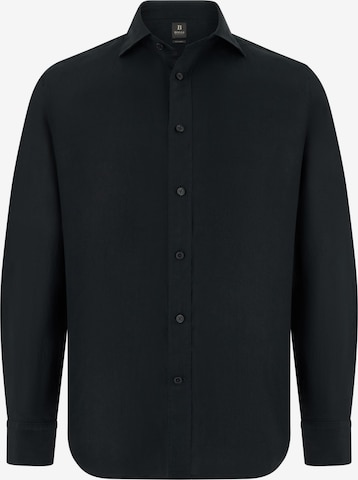 Boggi Milano Regular Fit Hemd in Schwarz: Vorderseite