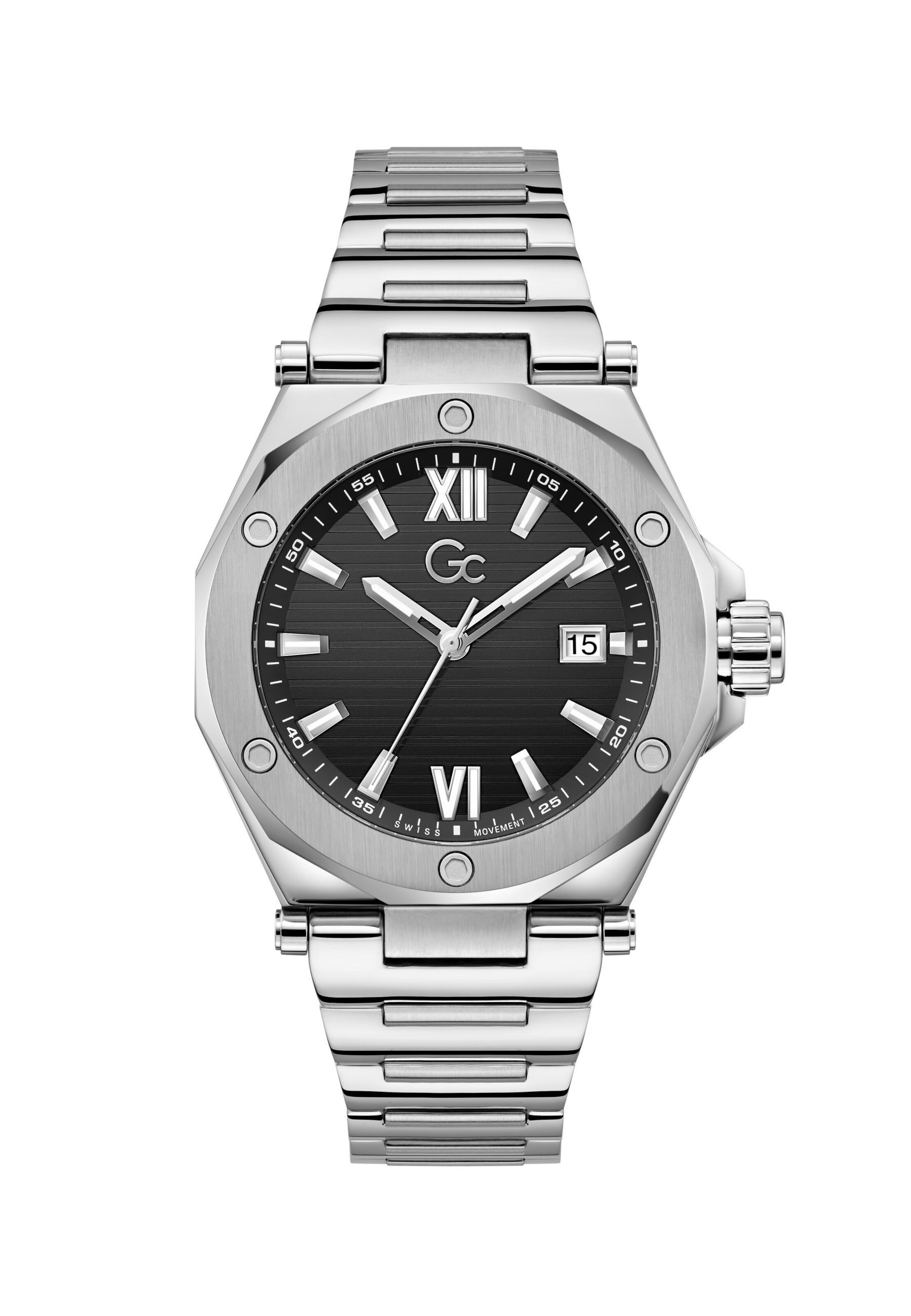 Gc Analoog horloge 'Gc Legacy Sleek' in Zilver: voorkant
