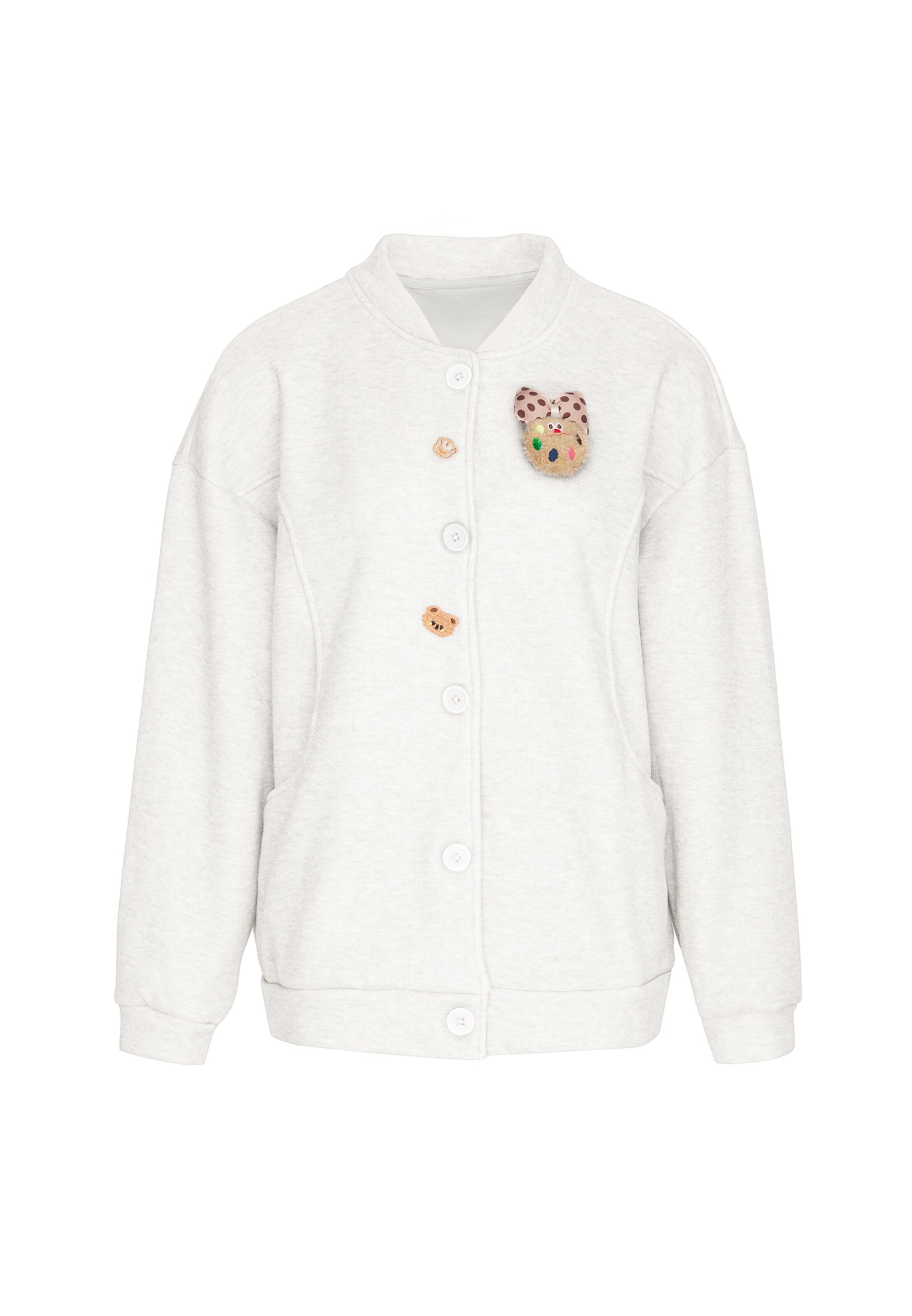 MYMO Sweatvest in Wit: voorkant