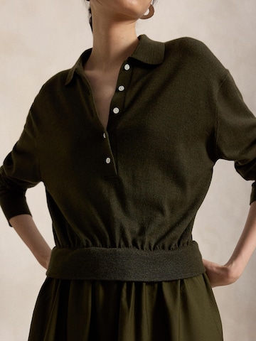 Polo Ralph Lauren Pletena obleka | zelena barva