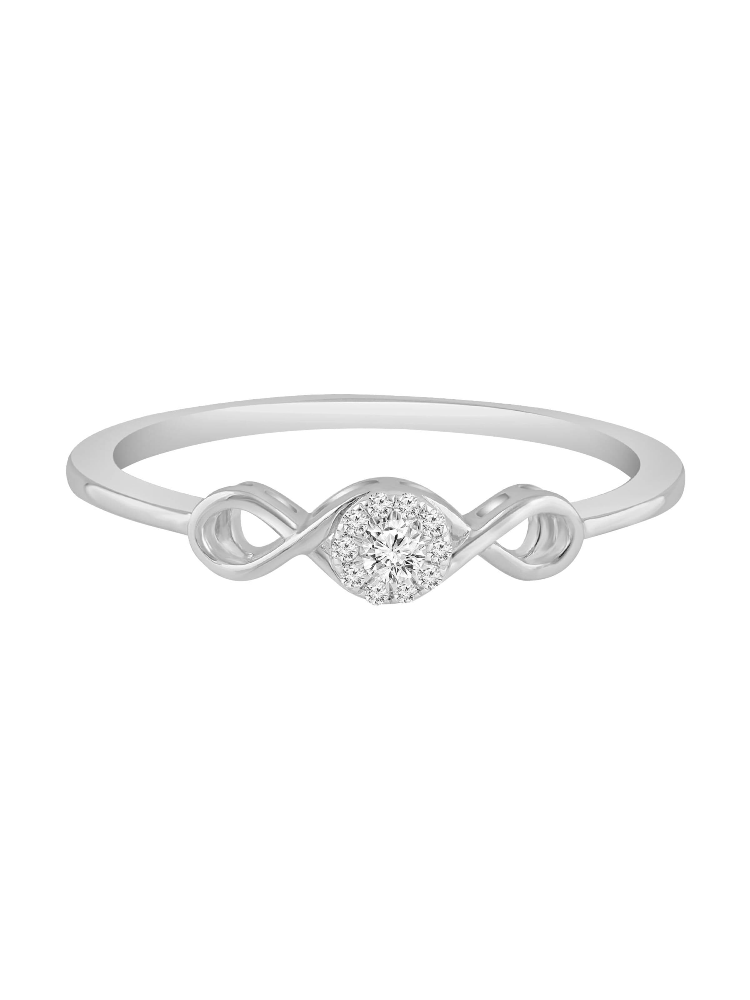 Diamant Exquis Ring 'Ring aus 375 Weißgold mit Diamant' in Silver: front