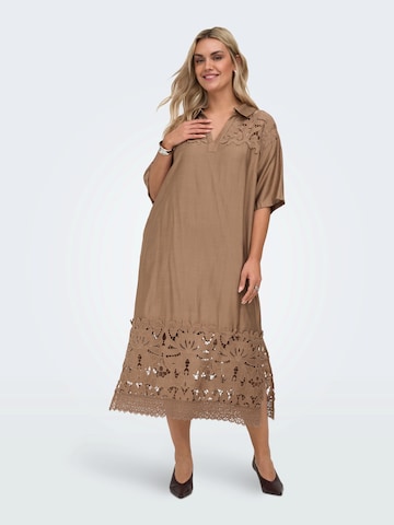 ONLY Carmakoma Dress in Brown: front