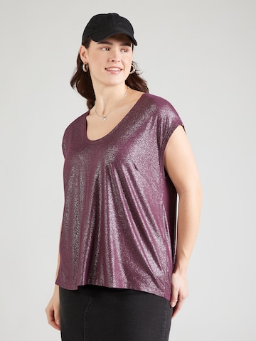 Maglietta 'PCALICE' di PIECES Curve in rosso: frontale