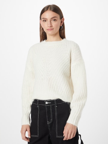 Pull-over Abercrombie & Fitch en blanc : devant