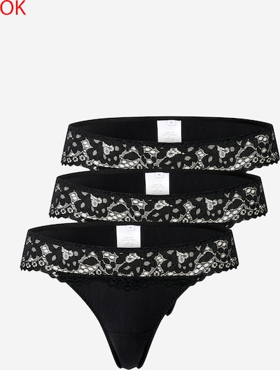 ABOUT YOU Tanga '3er Pack Silvia' en negro, Vista del producto