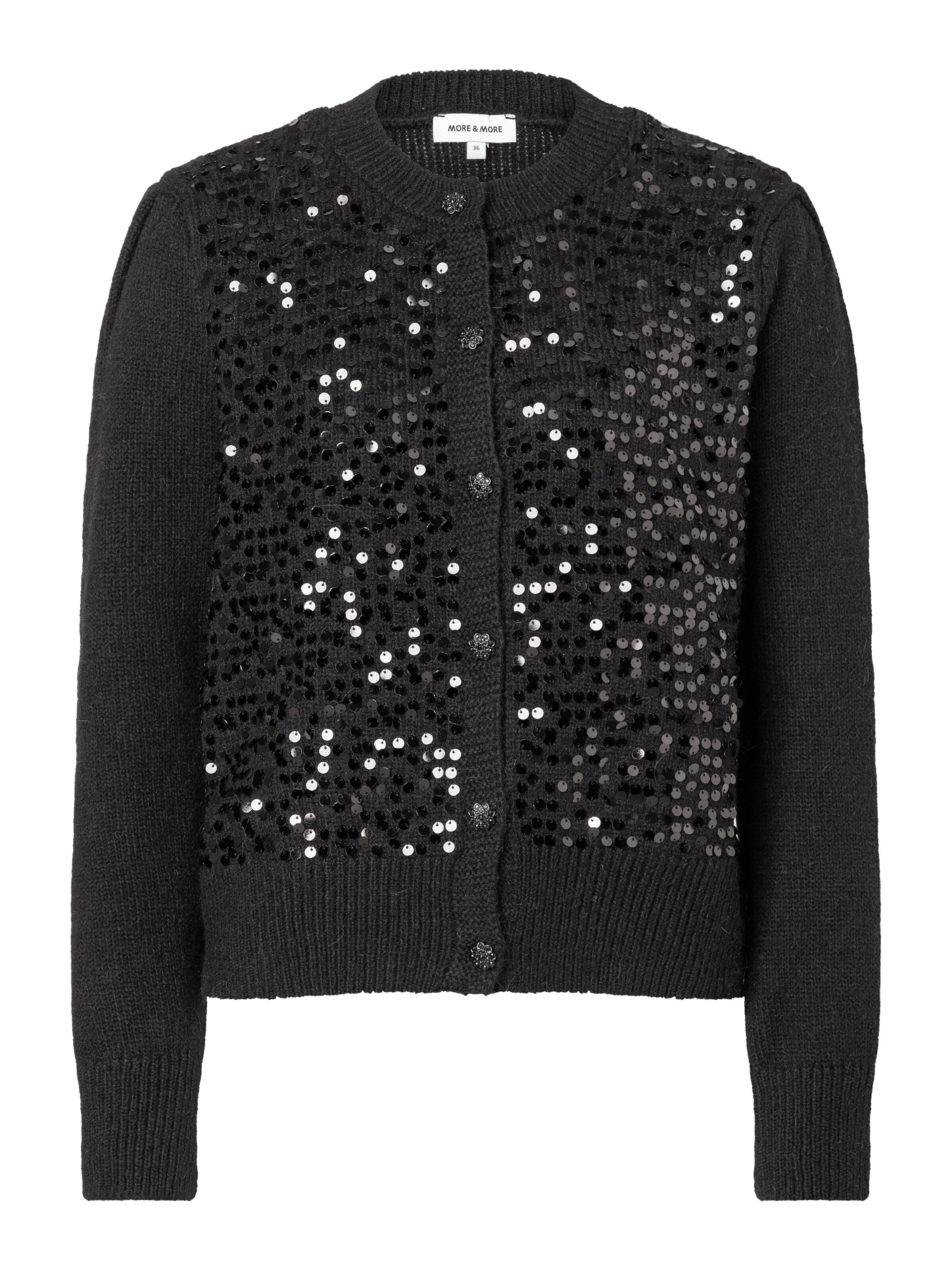 MORE & MORE Strickjacke in Schwarz: Vorderseite