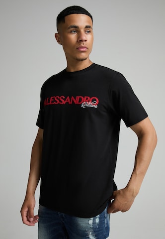 Alessandro Zavetti - Camisa 'Linalli' em preto: frente