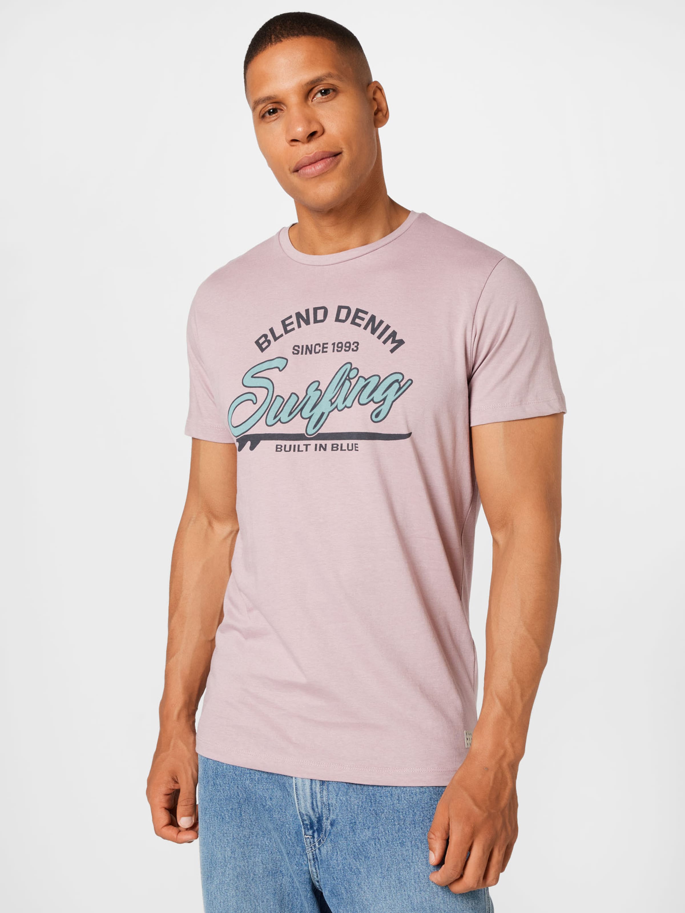 Männer Shirts BLEND T-Shirt in Mauve - OJ17745