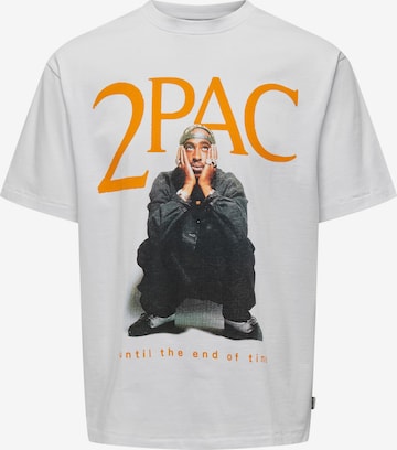 T-Shirt 'Tupac' Only & Sons en blanc : devant