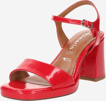 Sandales Tamaris en rouge : devant