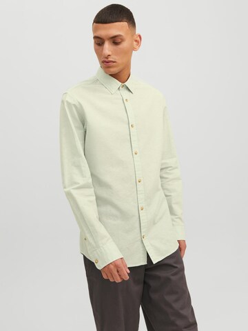 žalia JACK & JONES Standartinis modelis Marškiniai: priekis