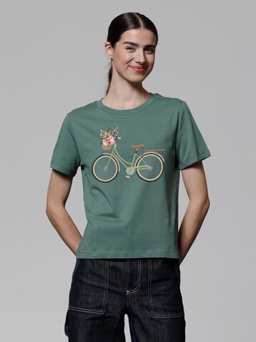 Maglietta ' Damenfahrrad ' di Watapparel in verde: frontale