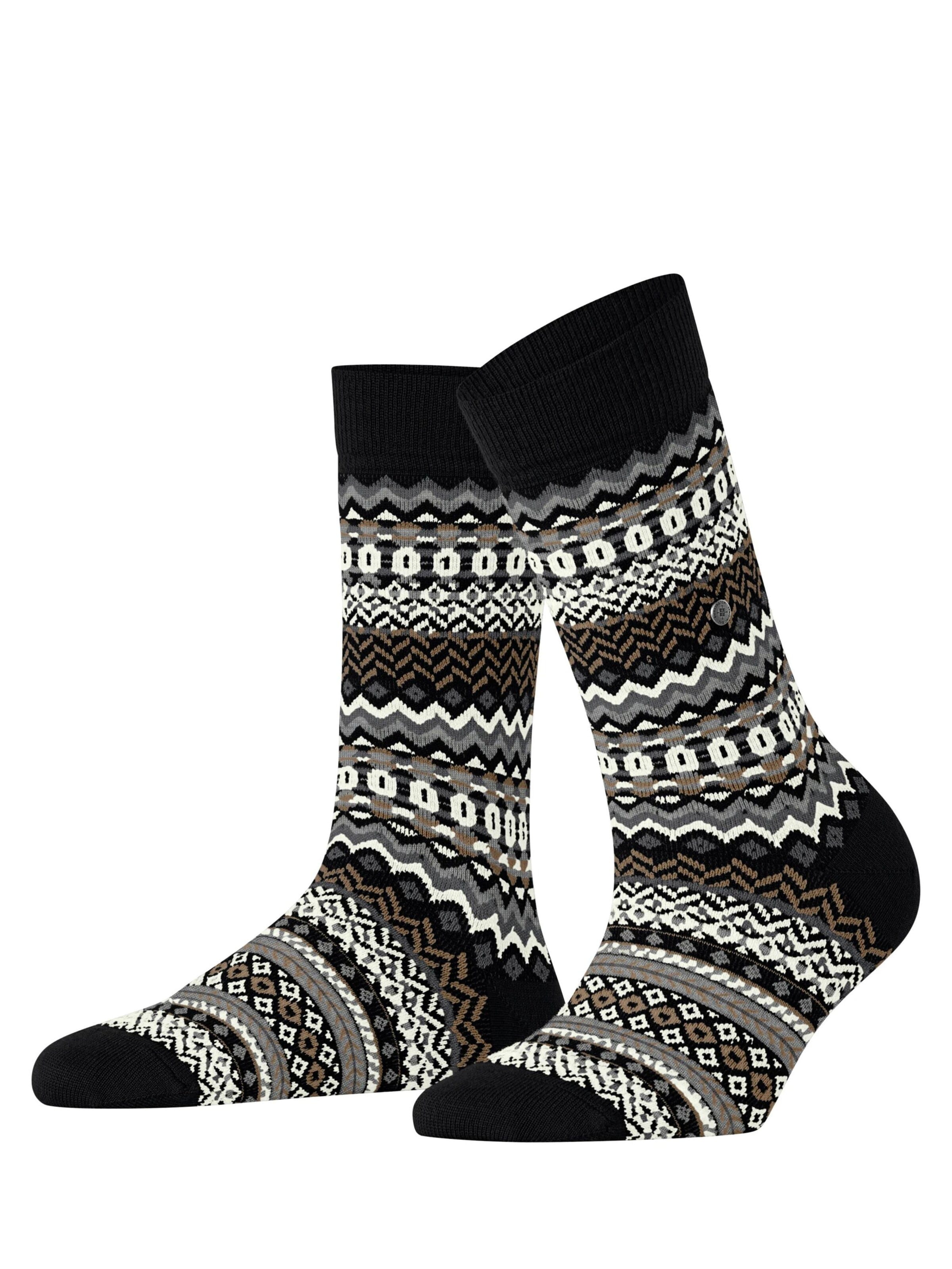 BURLINGTON Socken 'Fair Isle'‌‌‌‌‌ in Schwarz: Vorderseite