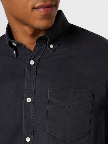 NN07 Comfort fit Button Up Shirt 'Levon' in Black