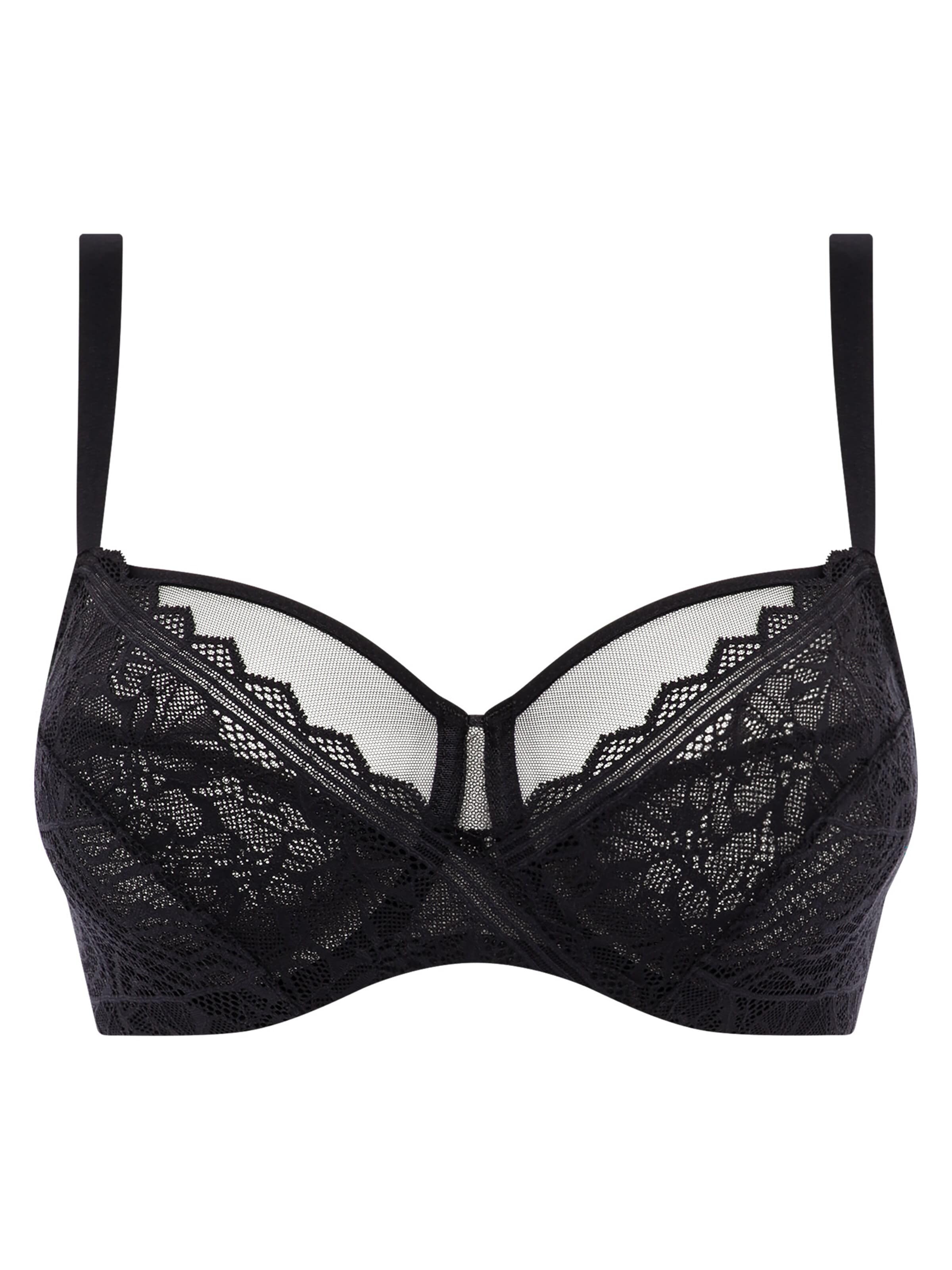 Chantelle BH 'Floral Touch' in Zwart: voorkant