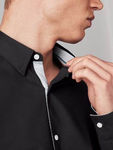 Next Slim fit Button Up Shirt in Black