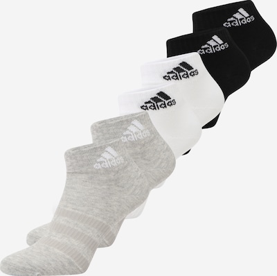 ADIDAS SPORTSWEAR Chaussettes de sport 'Thin And Light  ' en gris chiné / noir / blanc, Vue avec produit