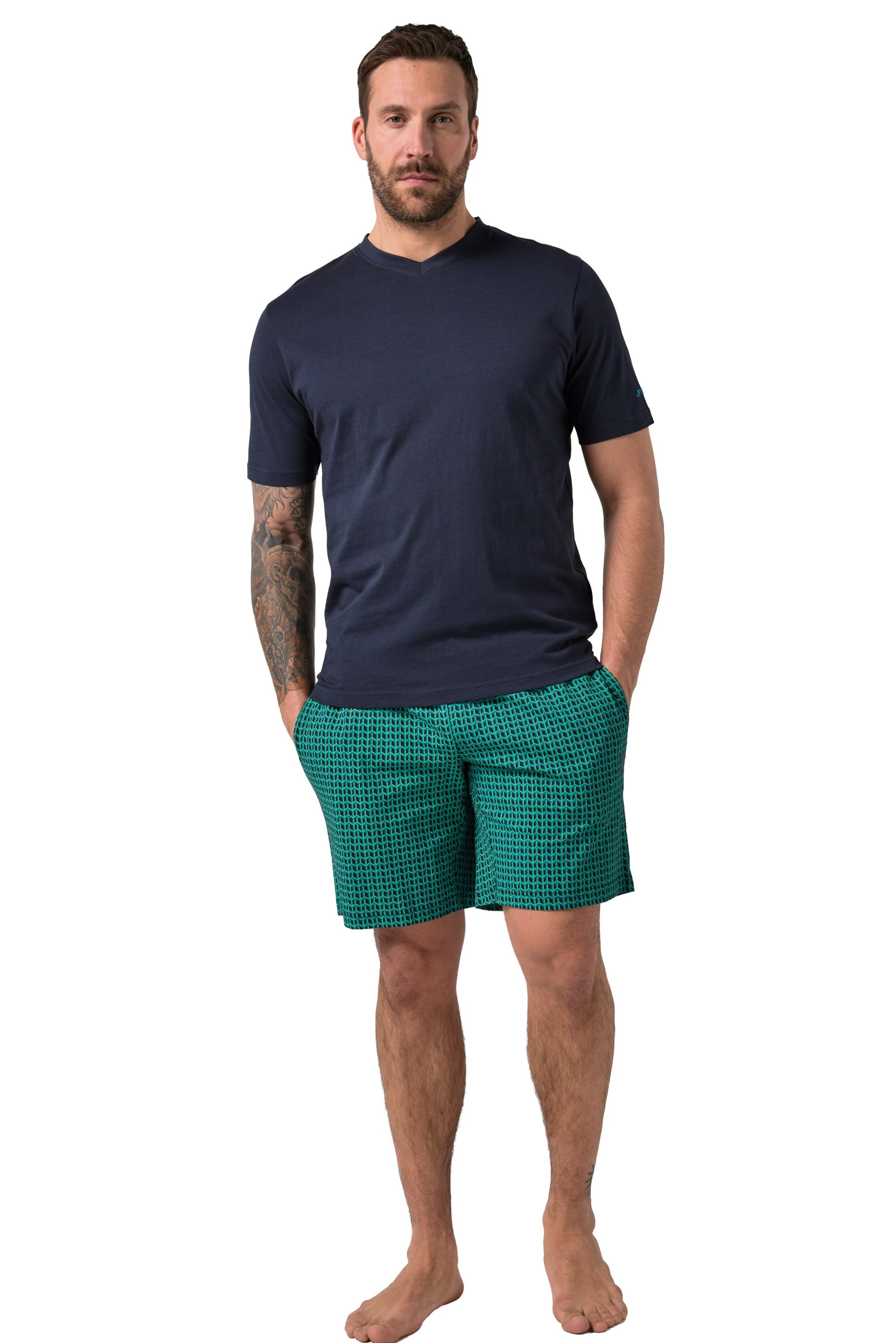 JP1880 Pajamas long in Blue