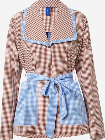 Résumé Bluse 'Garcia' in hellblau / braun / weiß, Produktansicht