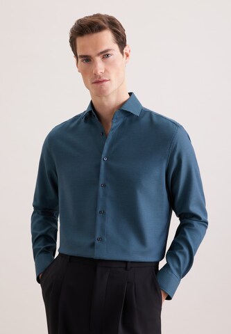 Coupe regular Chemise business 'Classic Essentials' SEIDENSTICKER en bleu : devant