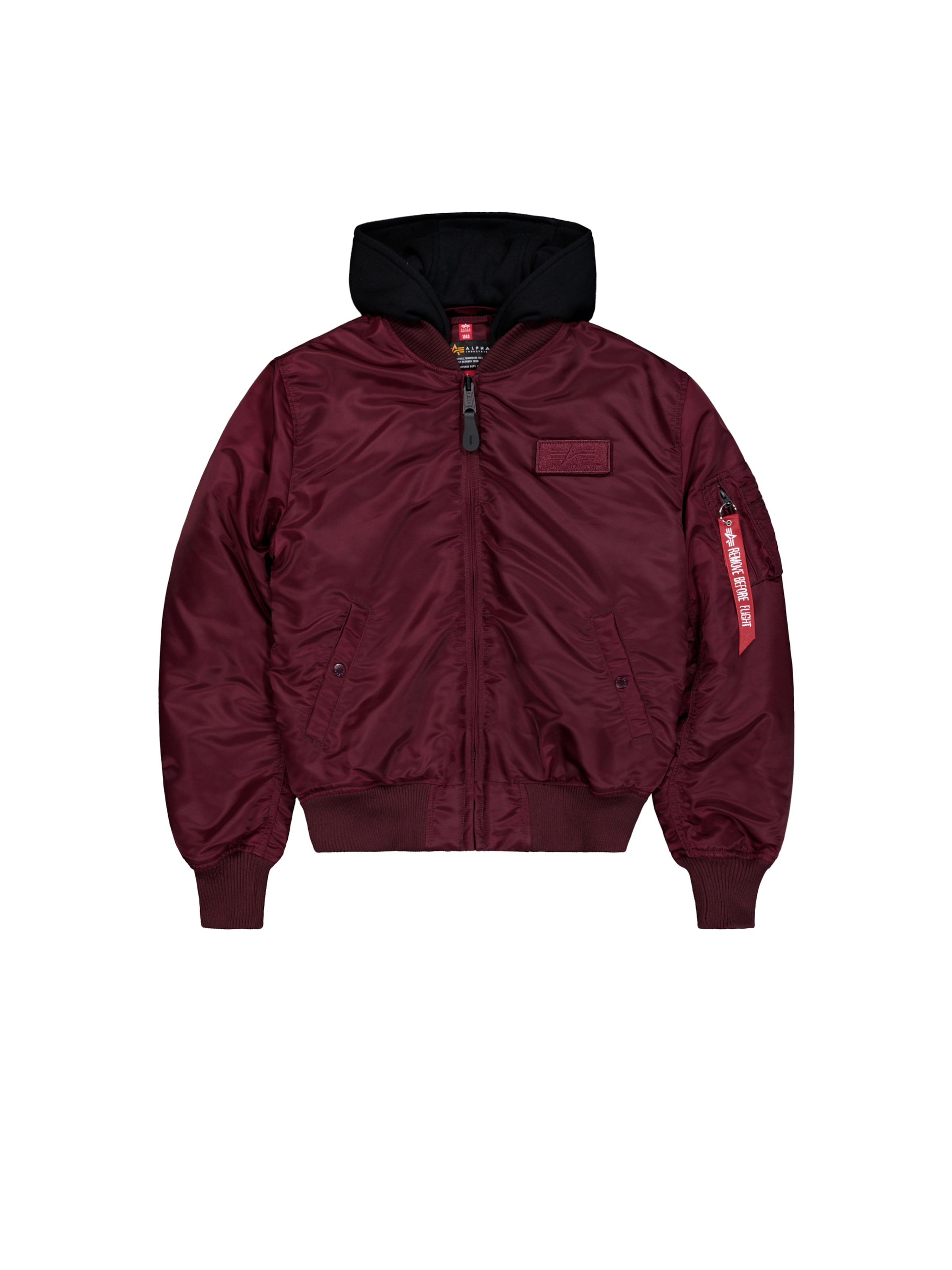 Giacca invernale &#x27;MA-1 Zip Hood&#x27; di ALPHA INDUSTRIES in rosso: frontale