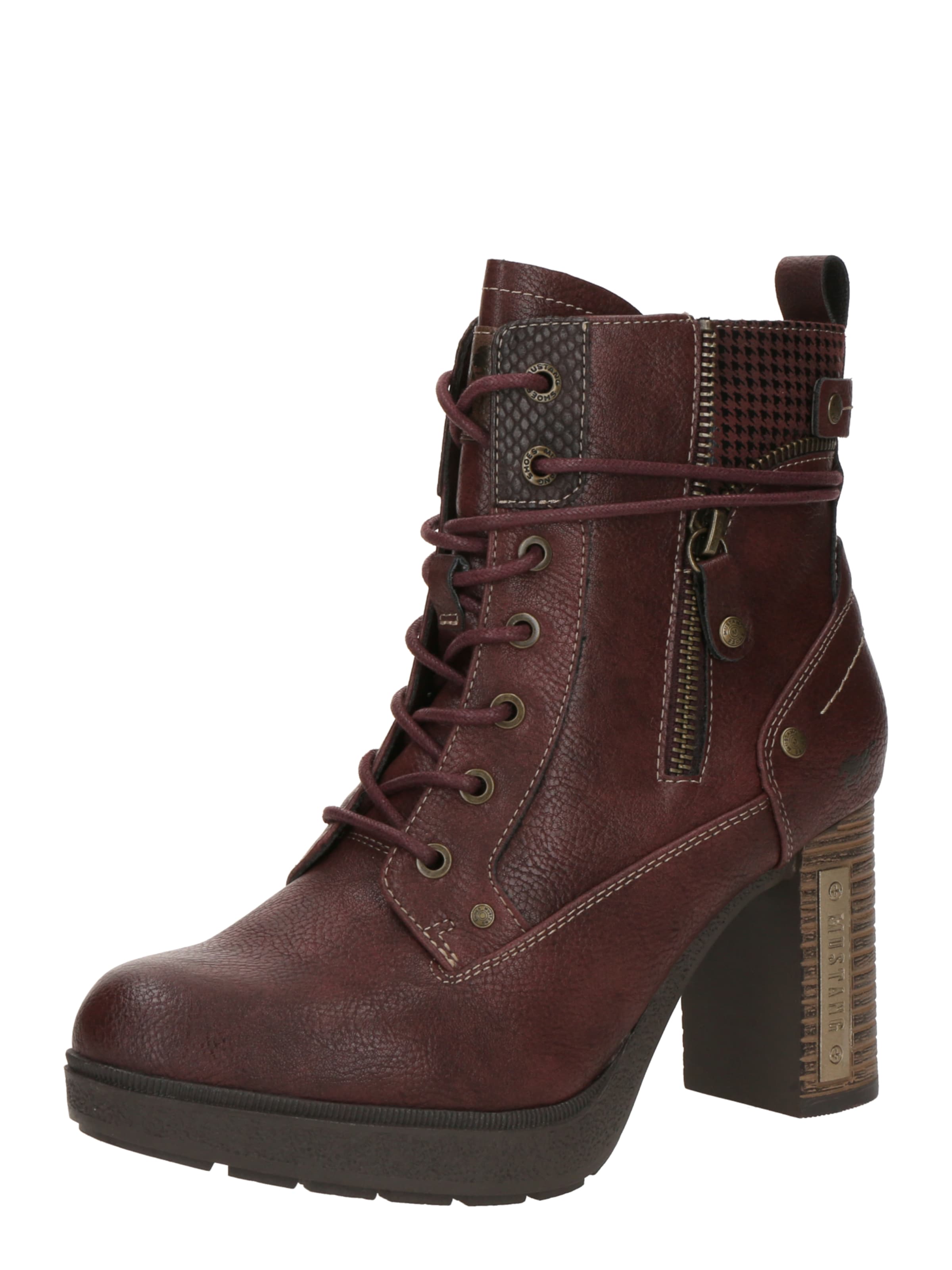 MUSTANG Snørestøvletter i brun: forside