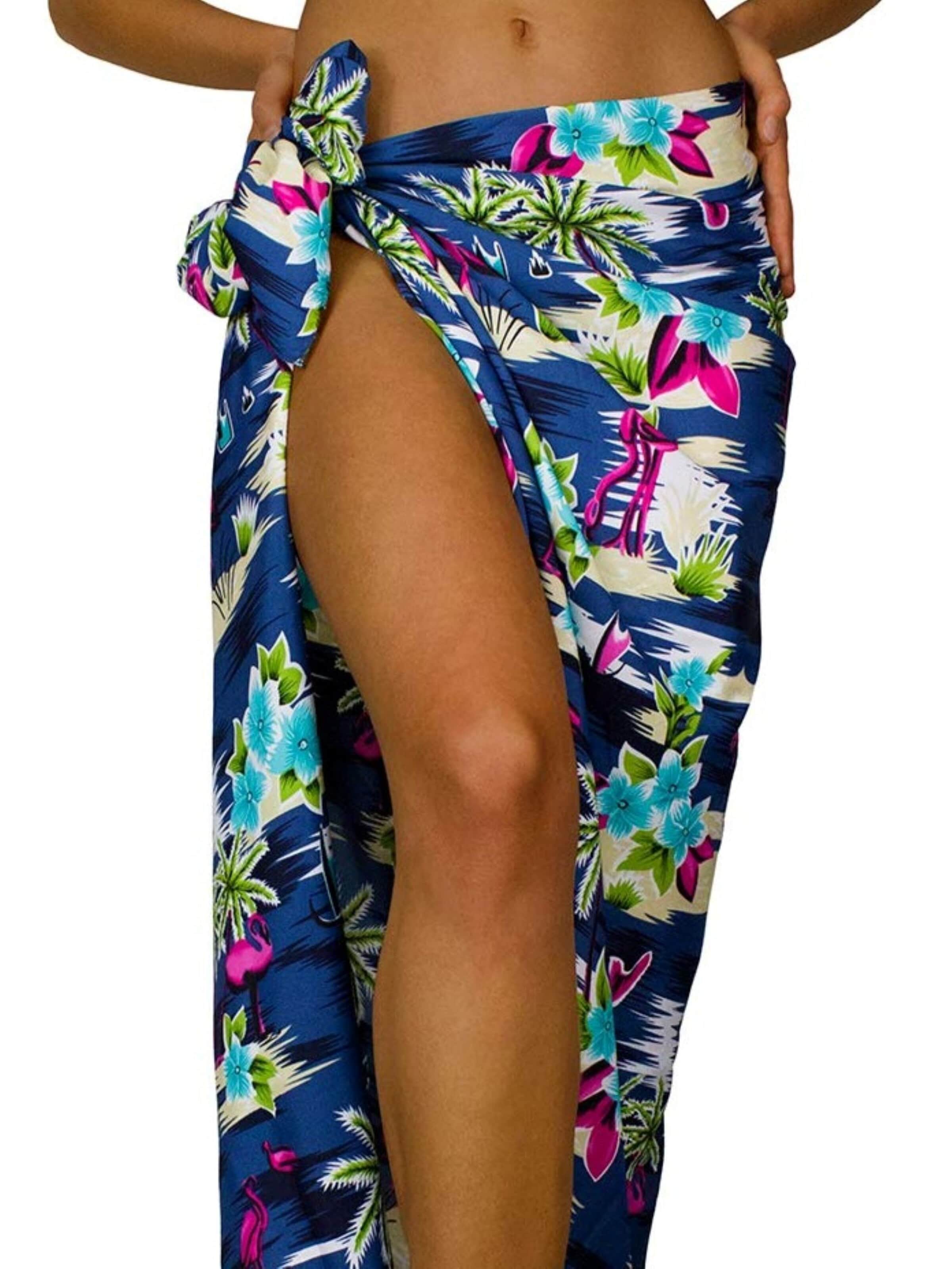 King Kameha Wrap 'Flamingos' in Grey