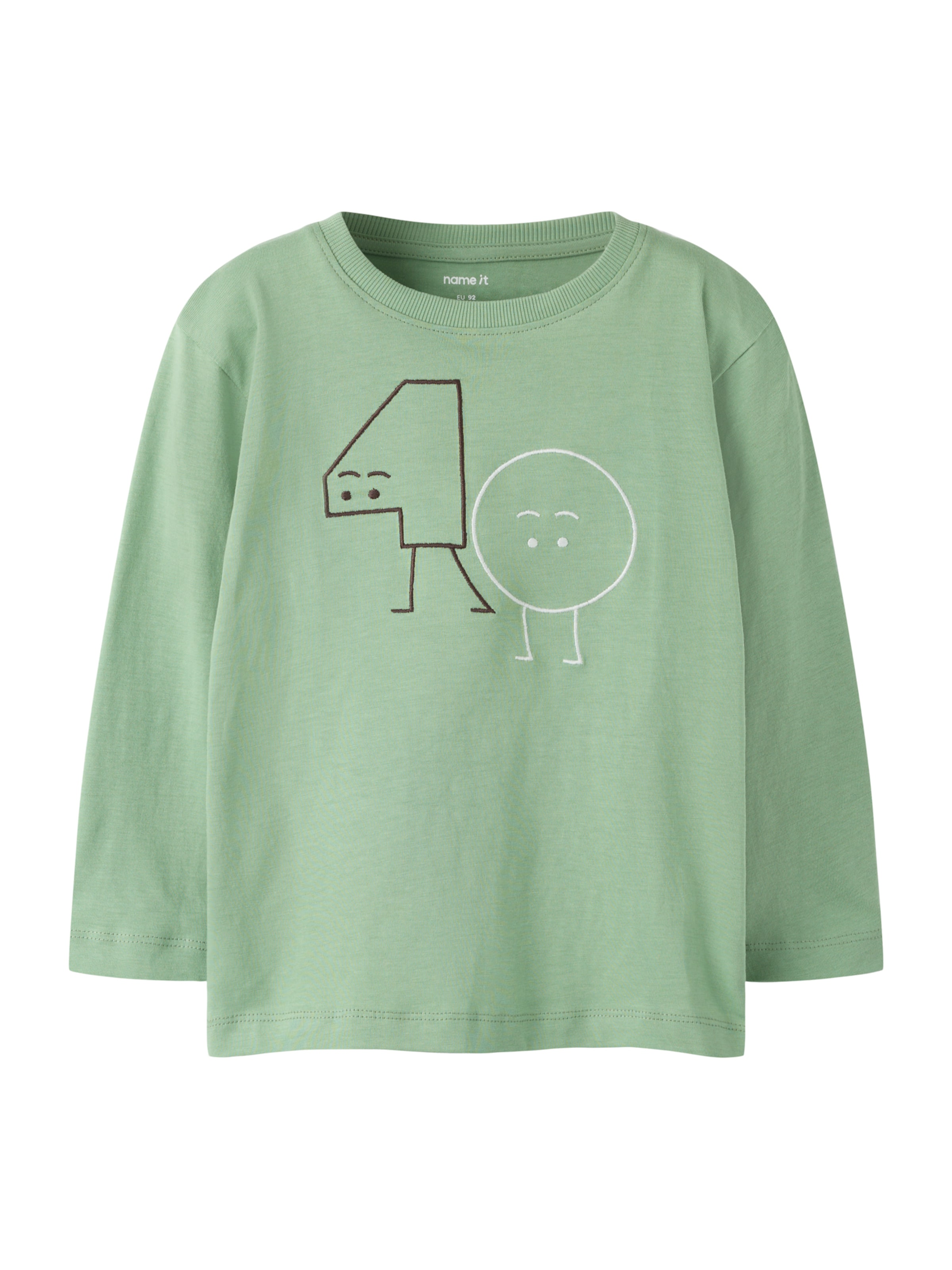 NAME IT Shirts 'NMMOLAF' i 122-128 i brun / lysegrøn / hvid, Produktvisning