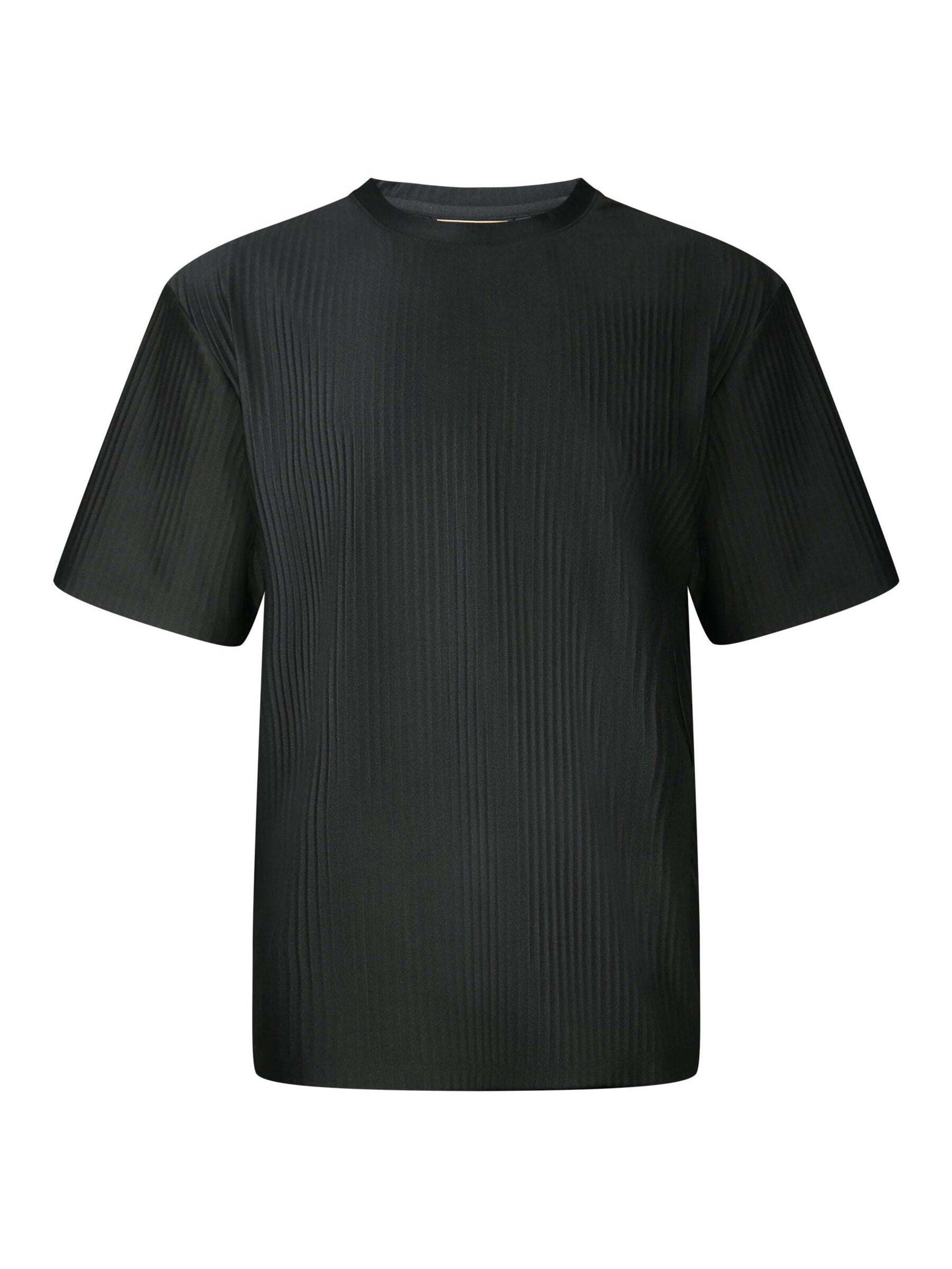 SikSilk Shirt 'Plisse' in Black: front