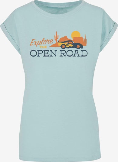 ABSOLUTE CULT T-Shirt 'Cars - Explore The Open Road' in blau / hellblau / curry / mandarine, Produktansicht