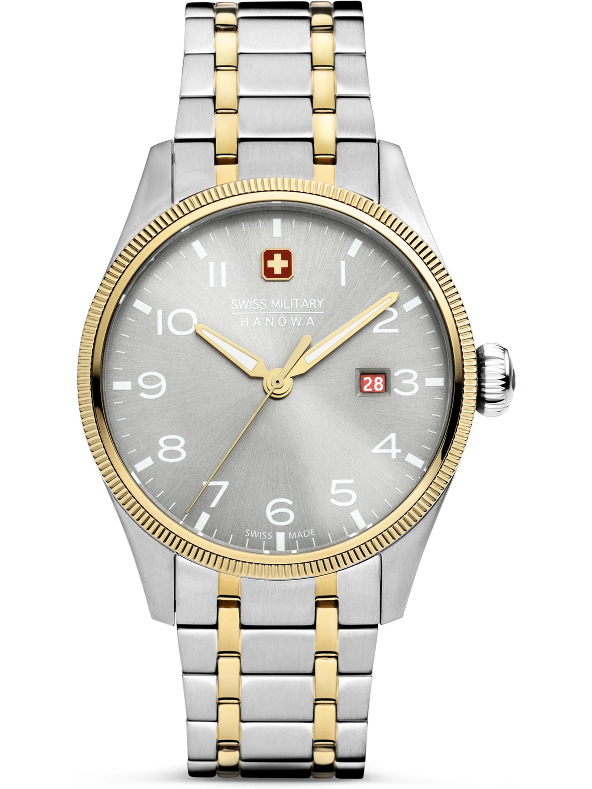 SWISS MILITARY HANOWA Analoguhr 'Thunderbolt' in Silber: Vorderseite