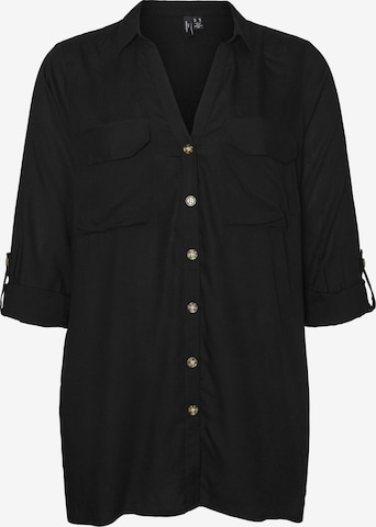 Chemisier 'VMCBUMPY' Vero Moda Curve en noir : devant