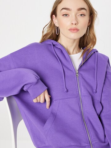 WEEKDAY Zip-Up Hoodie in Purple