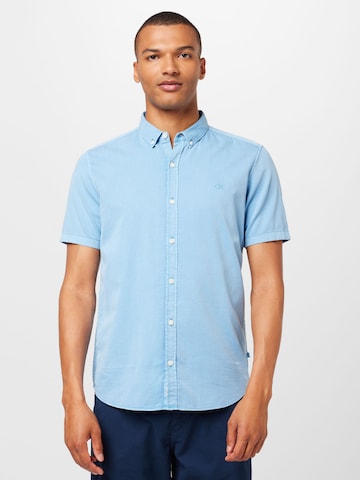 QSSlim Fit Košulja - plava boja: prednji dio