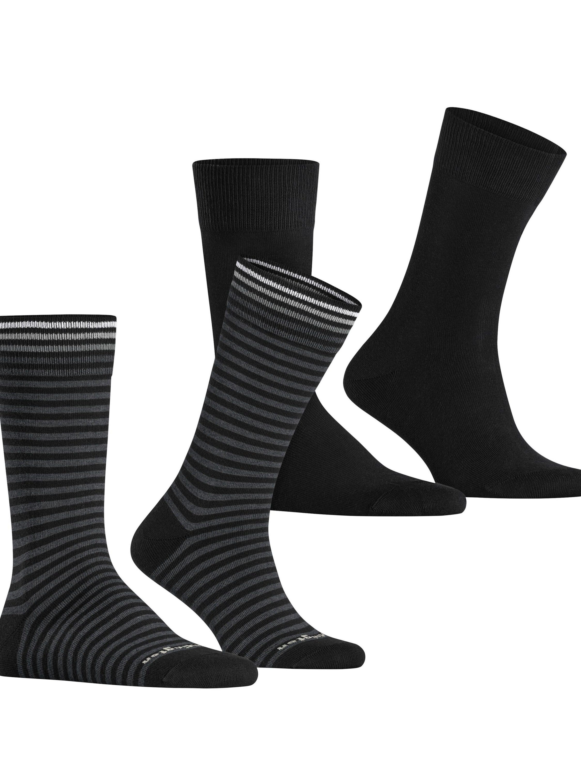 BURLINGTON Socks 'Everyday Stripe 2-Pack' in Black