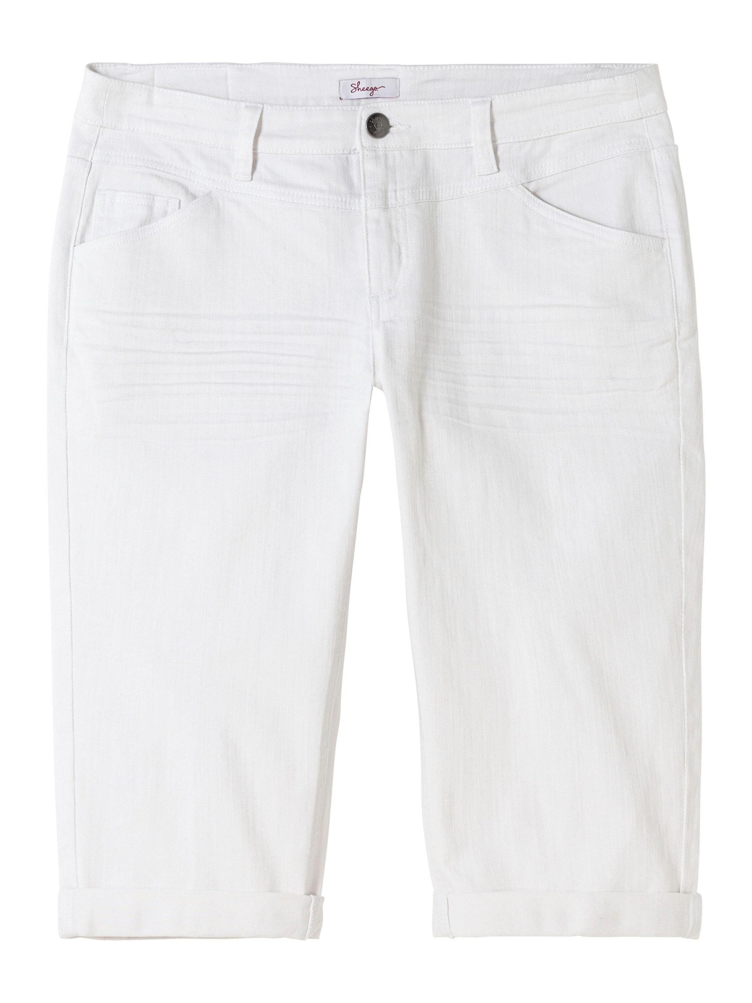 SHEEGO Úzky strih Džínsy - Biela: predná strana