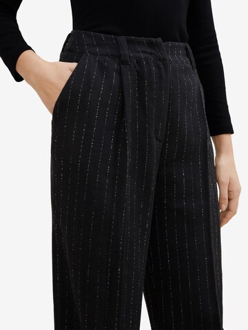 TOM TAILOR Regular Pleat-front trousers 'Lea' in Black