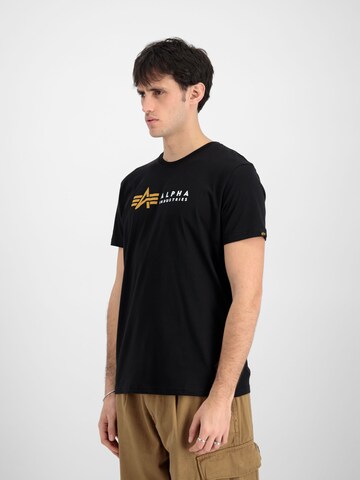 ALPHA INDUSTRIES Shirt 'Alpha Label PP' in Black