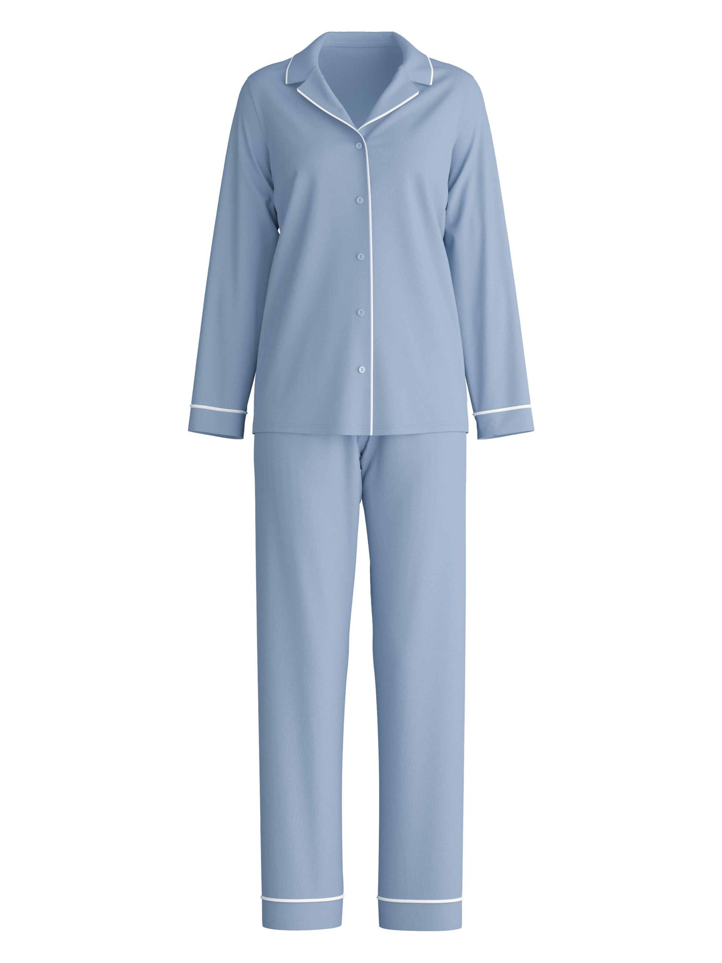 CALIDA Pyjama 'Night Lovers'‌‌ in Blau: Vorderseite