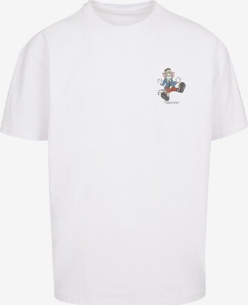 F4NT4STIC Shirt 'Tom And Jerry Frankenstein Tom' in White: front