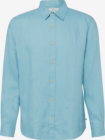 s.Oliver Regular Fit Hemd in Blau: Vorderseite